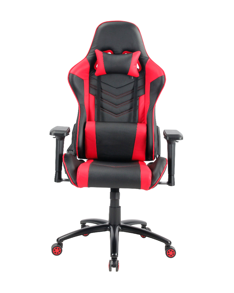 Rød Executive Swivel Office PC-spilstol med nakkestøtte og lændepude